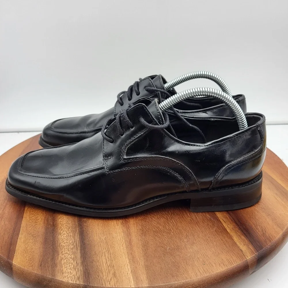Stacy Adams Oxford Dress Shoes Mens Size 8.5 Wide Black Leather 20114-001‎